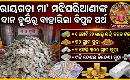 ‎ରାୟଗଡ଼ା ମା’ ମଝିଘରିଆଣୀଙ୍କ ଦାନ ହୁଣ୍ଡିରୁ ବାହାରିଲା ବିପୁଳ ଅର୍ଥ।